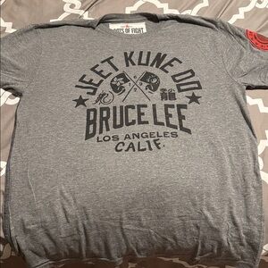 Roots of Fight Gray Bruce Lee Jeet Kune Do T-Shirt
